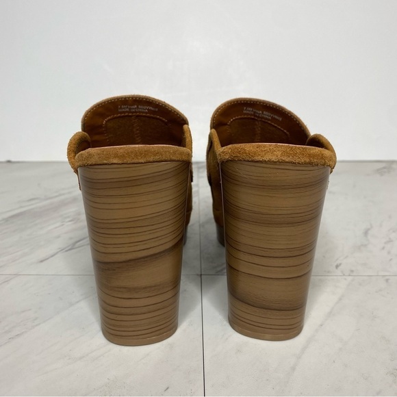 Splendid Vina Brown Suede Heeled Platform Clog 7 1/2 M - Picture 3 of 15